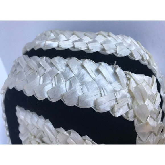 Vtg Saks Fifth Avenue Square Handmade Hat Fascinator Black Velvet And White main image 7